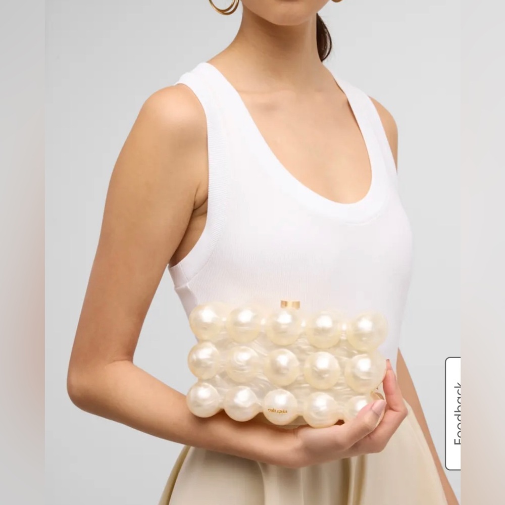 Cult Gaia The Bubble Acrylic Clutch Bag “missing lock”